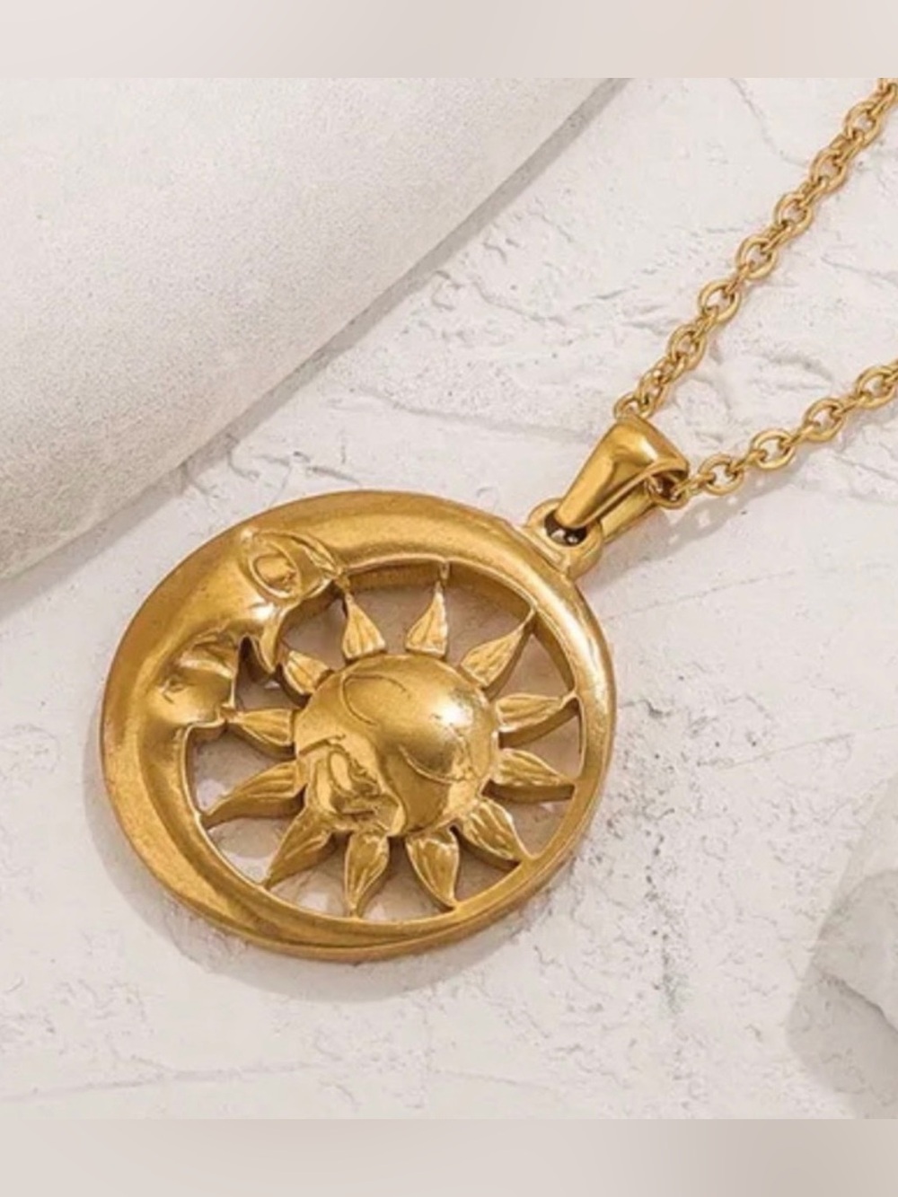 Moon and Sun Pendant Necklace